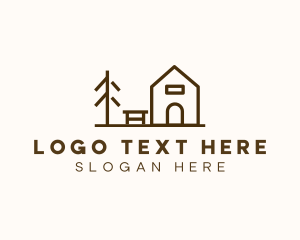 Minimalist Wooden Cabin logo