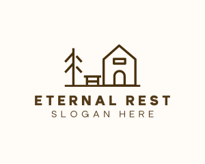 Minimalist Wooden Cabin logo design