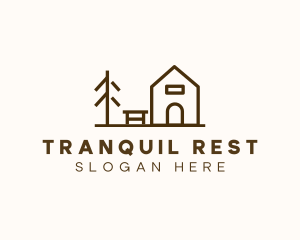 Minimalist Wooden Cabin logo design