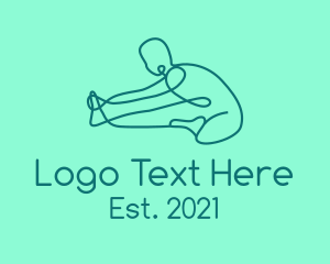 Yoga Stretch Monoline logo design