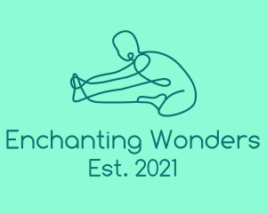 Yoga Stretch Monoline logo design