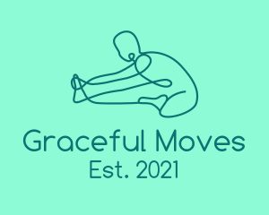 Yoga Stretch Monoline logo design