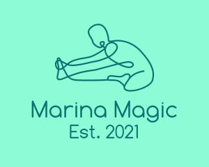 Yoga Stretch Monoline logo design