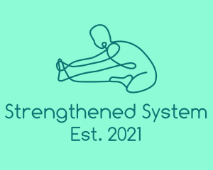 Yoga Stretch Monoline logo design