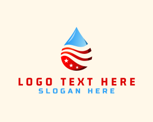 American Flag Water Droplet Logo