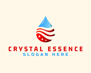 American Flag Water Droplet logo