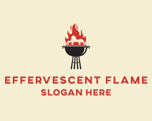 Flame Grill Barbecue logo design