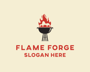 Flame Grill Barbecue logo design