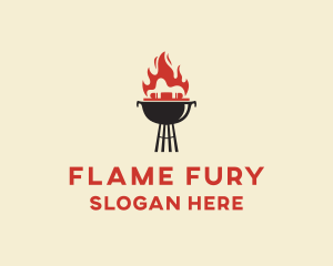 Flame Grill Barbecue logo design