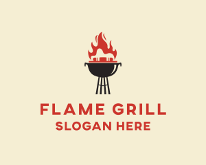 Flame Grill Barbecue logo design