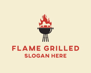 Flame Grill Barbecue logo design