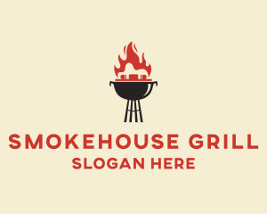 Flame Grill Barbecue logo design