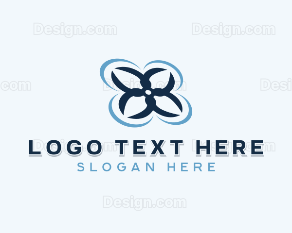 Quadcopter Drone Tech Logo