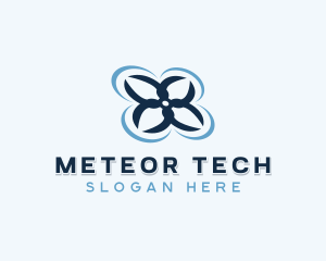 Quadcopter Drone Tech logo design