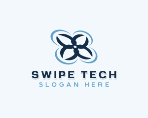 Quadcopter Drone Tech logo design