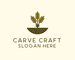 Wheat Farm Crop logo design