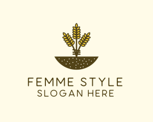 Wheat Farm Crop logo design