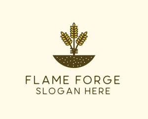 Wheat Farm Crop logo design