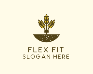 Wheat Farm Crop logo design