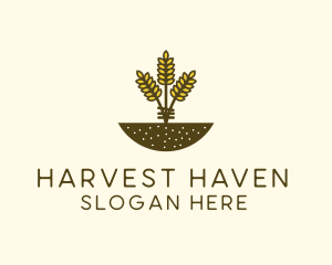 Wheat Farm Crop logo design