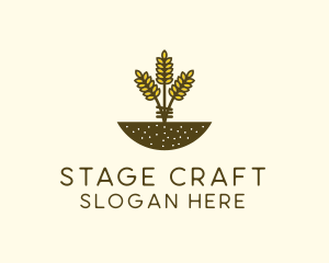 Wheat Farm Crop logo design