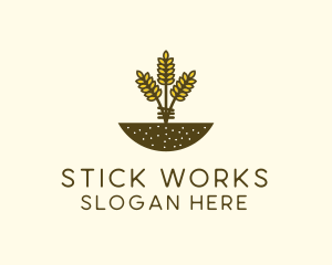 Wheat Farm Crop logo design