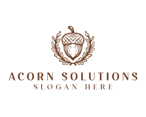 Acorn Nut Leaf logo