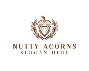 Acorn Nut Leaf logo design