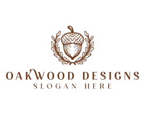 Acorn Nut Leaf logo design