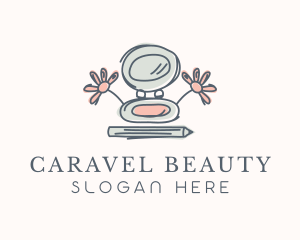 Flower Makeup Compact  logo design