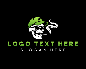 Skull Cigarette Smoke Logo