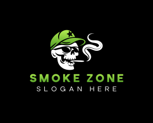 Skull Cigarette Smoke logo design