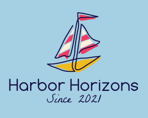 Colorful Sailboat Drawing logo