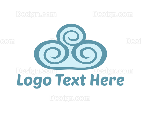 Teal Cloud Swirls Logo