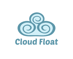 Teal Cloud Swirls logo design