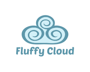 Teal Cloud Swirls logo design