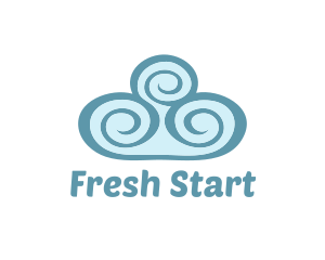 Teal Cloud Swirls logo design
