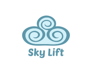 Teal Cloud Swirls logo design