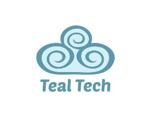 Teal Cloud Swirls logo