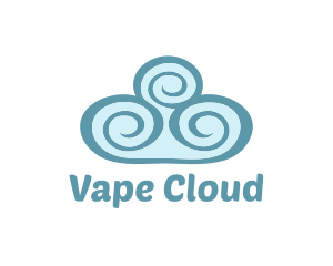 Teal Cloud Swirls logo design