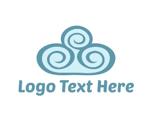 Swirl - Teal Cloud Swirls logo design