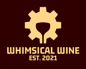 Cogwheel Wine Glass  logo design