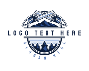 Industrial Chain Saw Logging Logo