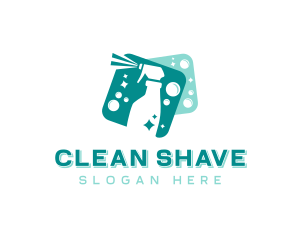 Spray Bottle Cleaning Sanitation logo design