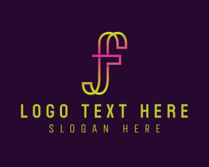 Neon Gradient Letter F logo