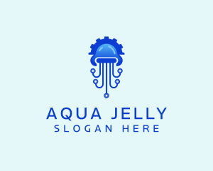 Jellyfish Circuit Gear logo design