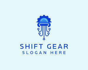 Jellyfish Circuit Gear logo design