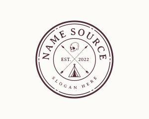 Hipster Camping Badge logo