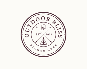 Hipster Camping Badge logo design