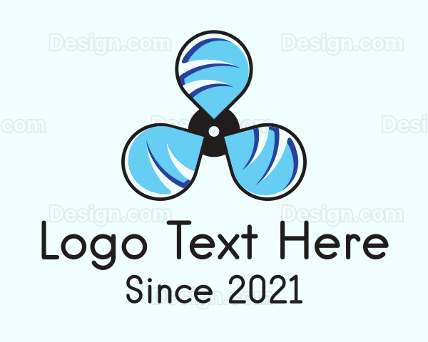 Blue Propeller Fan Logo